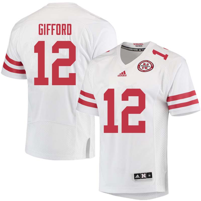 Men #12 Luke Gifford Nebraska Cornhuskers College Football Jerseys Sale-White